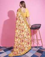 Thumbnail for Teeya Creation Yellow Color Vichitra Silk Digital Print With Embroidery Work Saree - Distacart