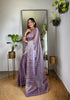 Teeya Creation Lavender Color Zimichhu Silk Heavy Sequence embroidery Work Saree - Distacart
