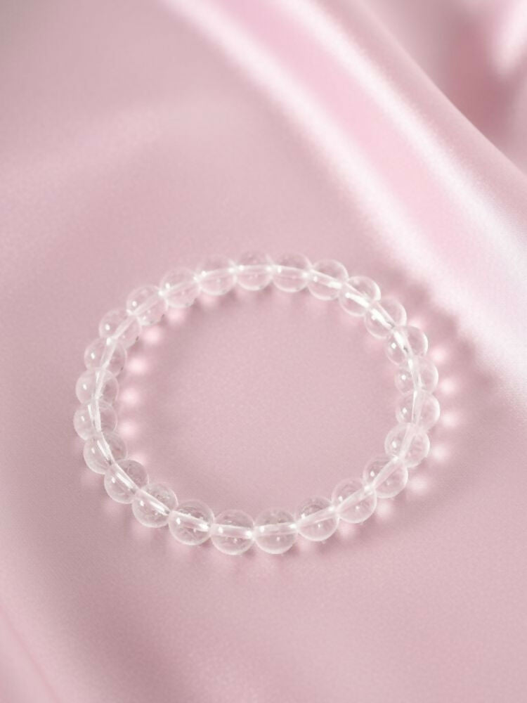 NVR White Crystal Beaded Bracelet for Men & Women - Distacart