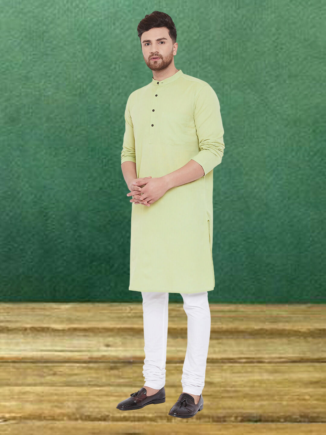 Even Apparels Men's Pure Cotton Green Kurta - Distacart