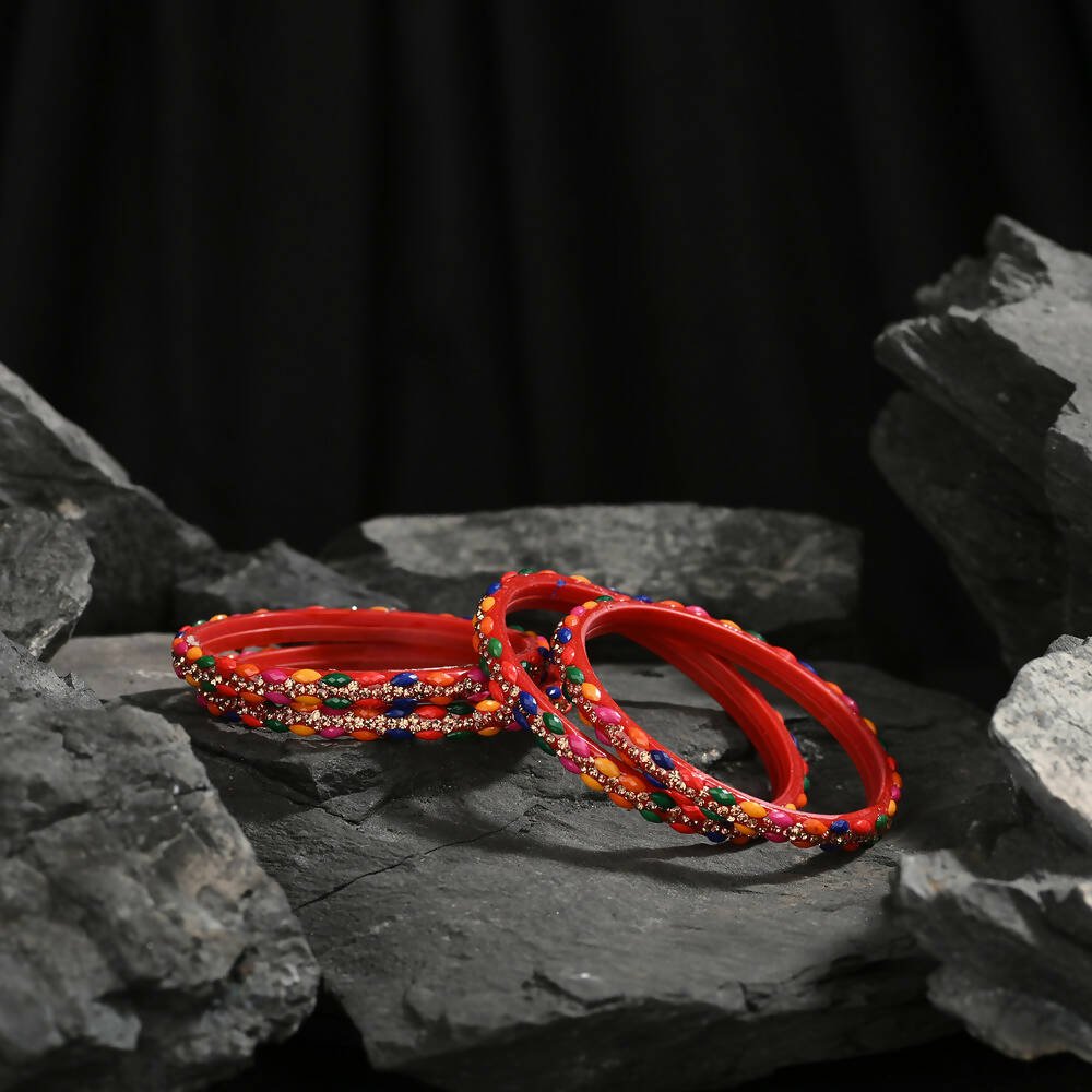 Afast Elegant Bridal & Wedding Party Fashion Bangle/Kada Set, Multi, Glass, Pack Of 8 Model No- A27 - Distacart