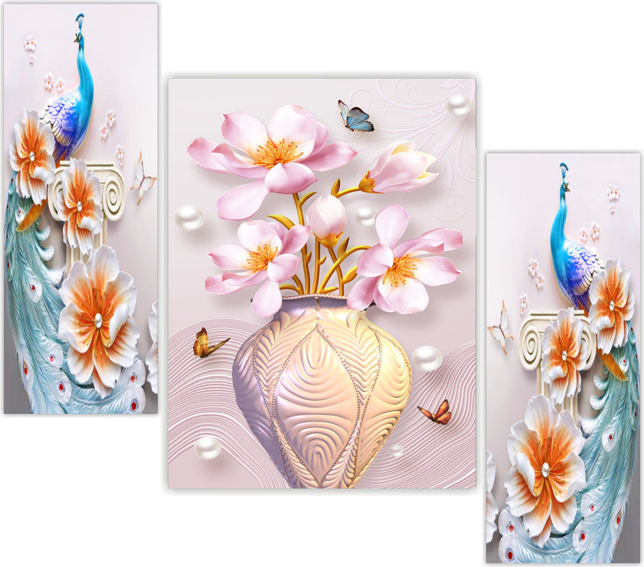 Tehzeeb Creations Set Of 3 Digital Wall Painting