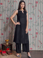 Thumbnail for Ode by House of Pataudi Straight Kurta with Palazzos - Distacart