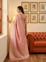 Thumbnail for Shree Shyam Fashion Pink Tissue Silk Saree - Distacart