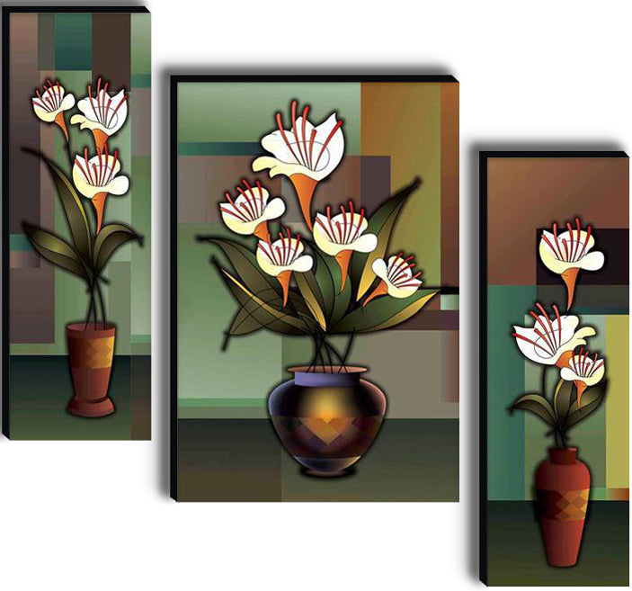 Tehzeeb Creations Set Of 3 Digital Wall Painting - Distacart