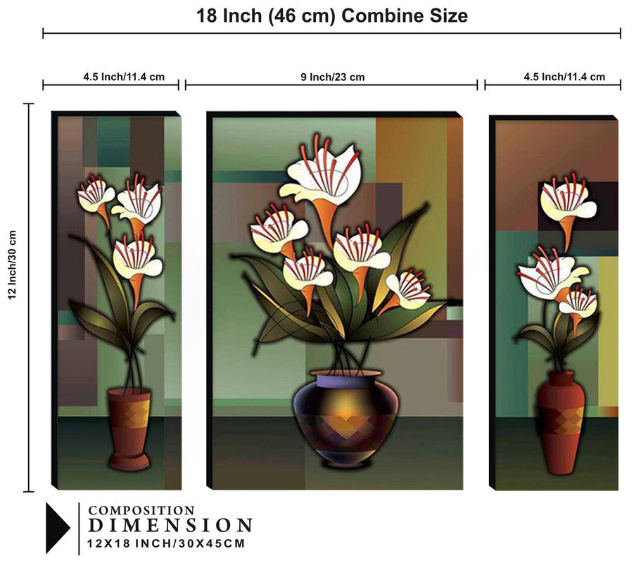 Tehzeeb Creations Set Of 3 Digital Wall Painting