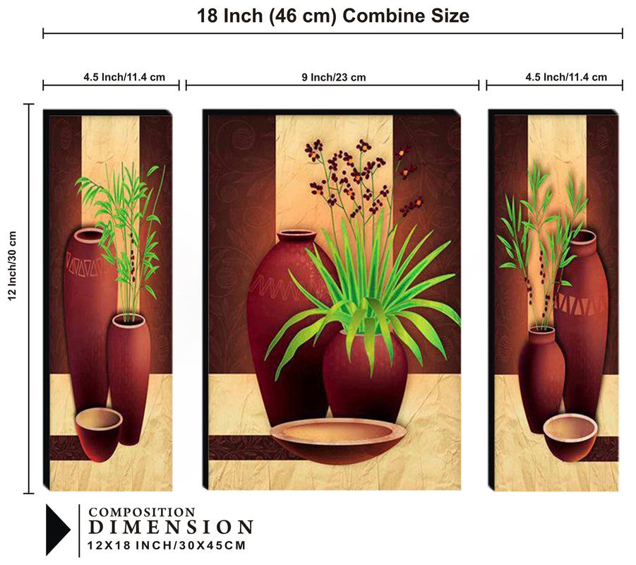 Tehzeeb Creations Set Of 3 Digital Wall Painting