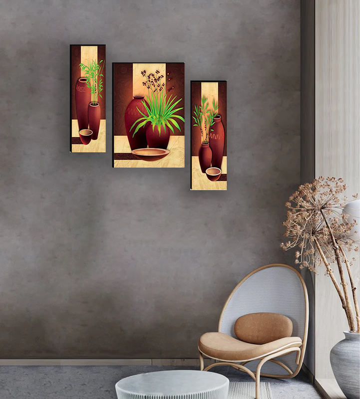 Tehzeeb Creations Set Of 3 Digital Wall Painting - Distacart