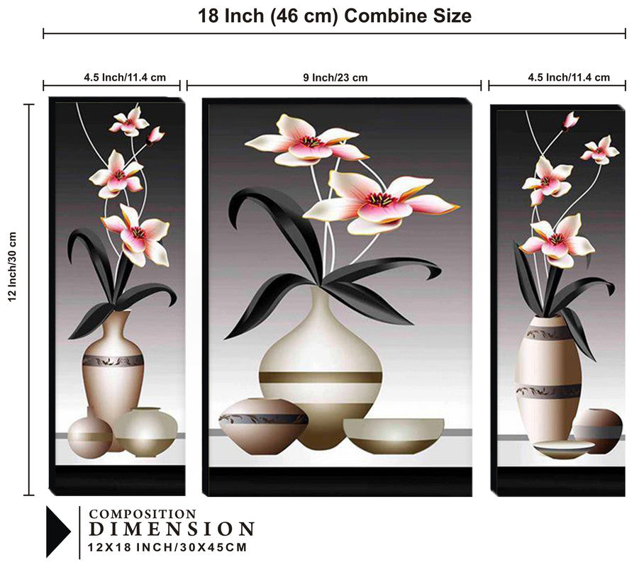 Tehzeeb Creations Set Of 3 Digital Wall Painting