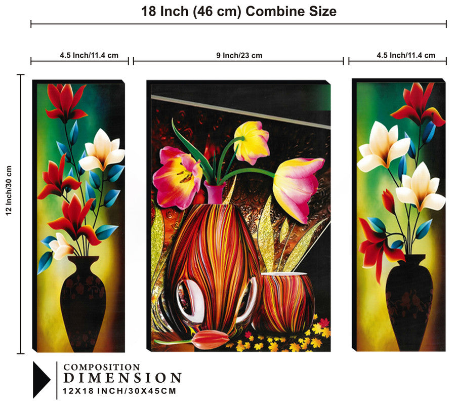 Tehzeeb Creations Set Of 3 Digital Wall Painting