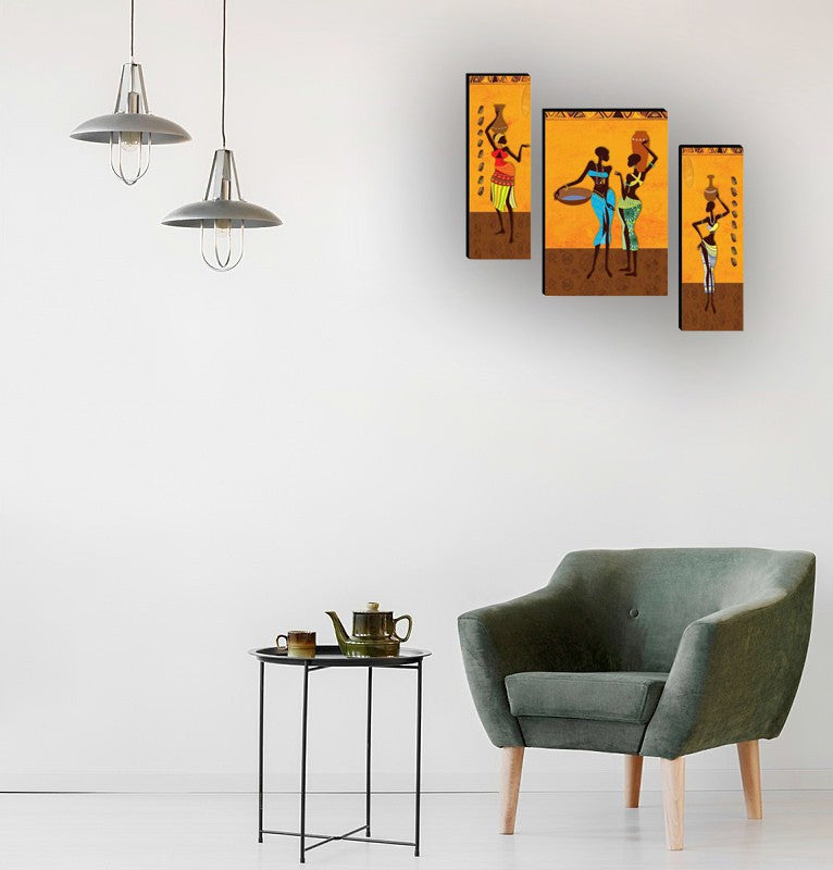 Tehzeeb Creations Set Of 3 Digital Wall Painting - Distacart