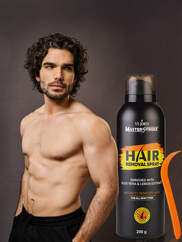 VI-JOHN Dermatologically Tested Master Stroke Lemon & Aloevera Hair Removal Spray For Men - Distacart