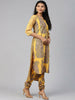 Ahalyaa Women Mustard Crepe Printed Kurta Churidar Set - Distacart