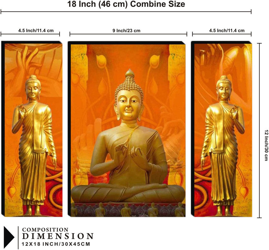 Tehzeeb Creations Set Of 3 Digital Wall Painting