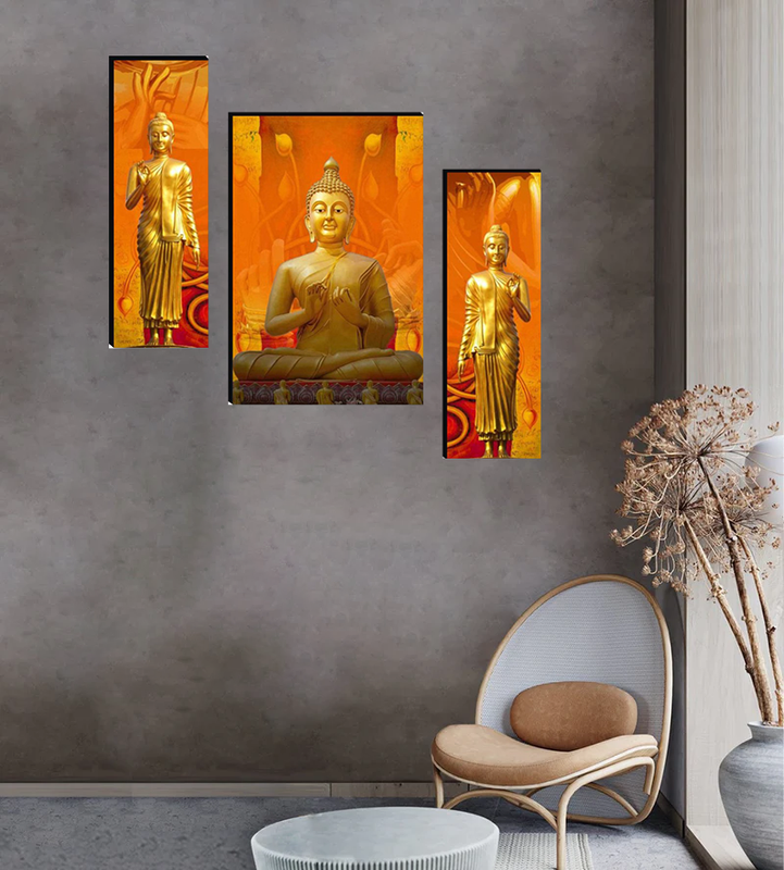 Tehzeeb Creations Set Of 3 Digital Wall Painting - Distacart
