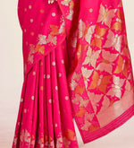 Thumbnail for Preksha Creation Banarasi Soft Silk Women Red Saree - Distacart