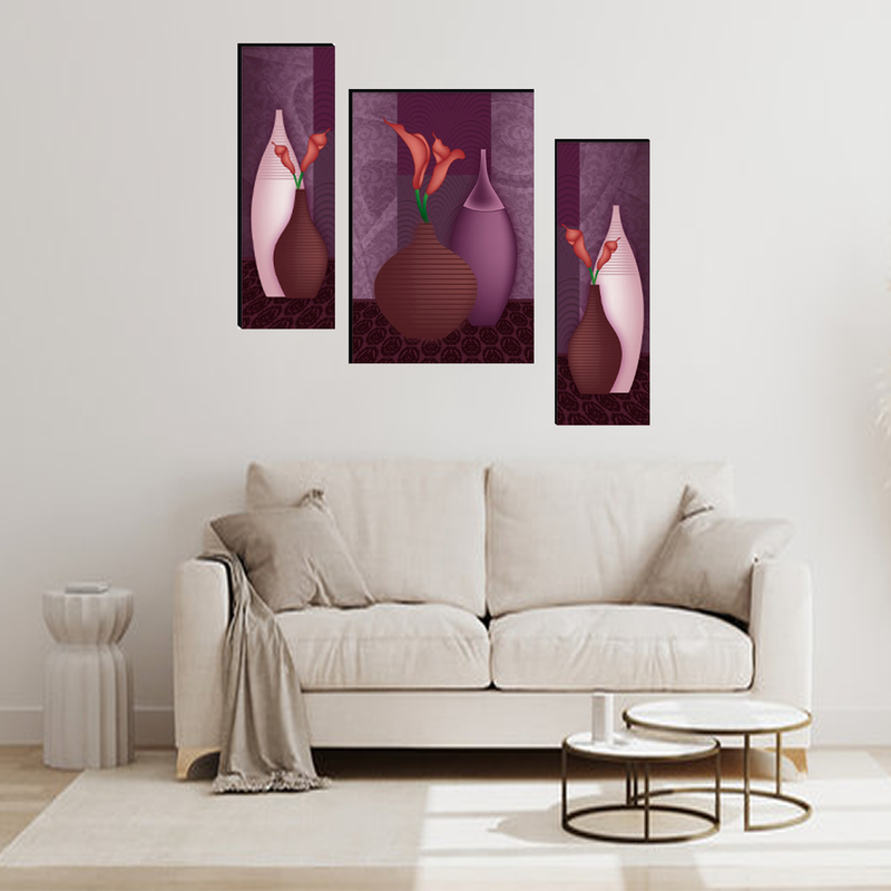 Tehzeeb Creations Set Of 3 Digital Wall Painting - Distacart