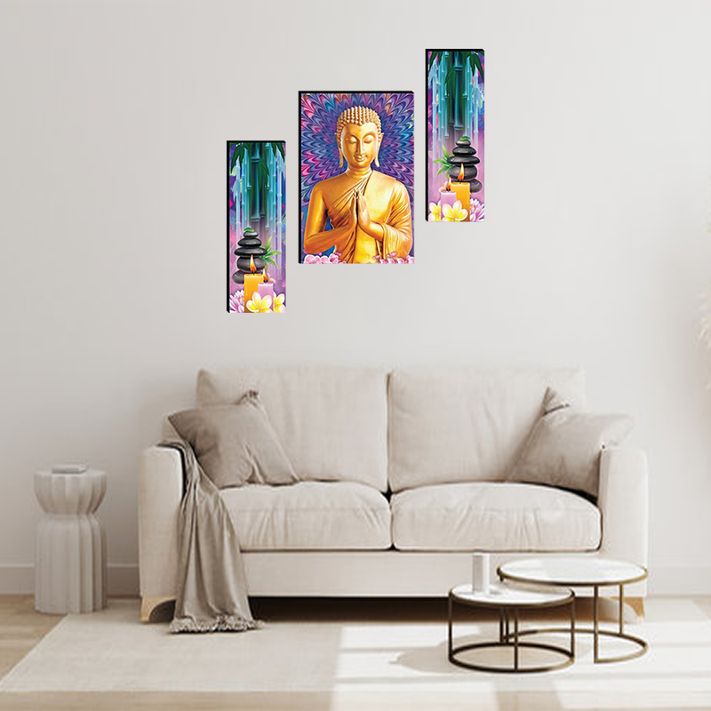 Tehzeeb Creations Set Of 3 Digital Wall Painting - Distacart