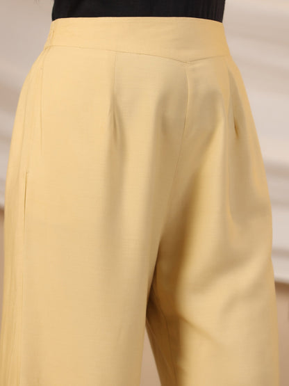 Juniper Beige Modal Rayon Women Partially Elasticated Bell Bottom Pants With Single Side Pocket - Distacart