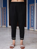 Juniper Black Solid Cotton Women Slim Fit Laced Pants With Single Side Pocket & Drawstring - Distacart