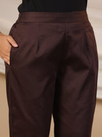 Thumbnail for Juniper Brown Solid Lycra Women Drawstring Pants With Single Side Pocket - Distacart