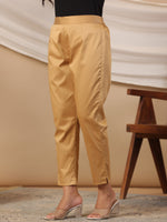 Thumbnail for Juniper Gold Solid Lycra Women Drawstring Pants With Single Side Pocket - Distacart
