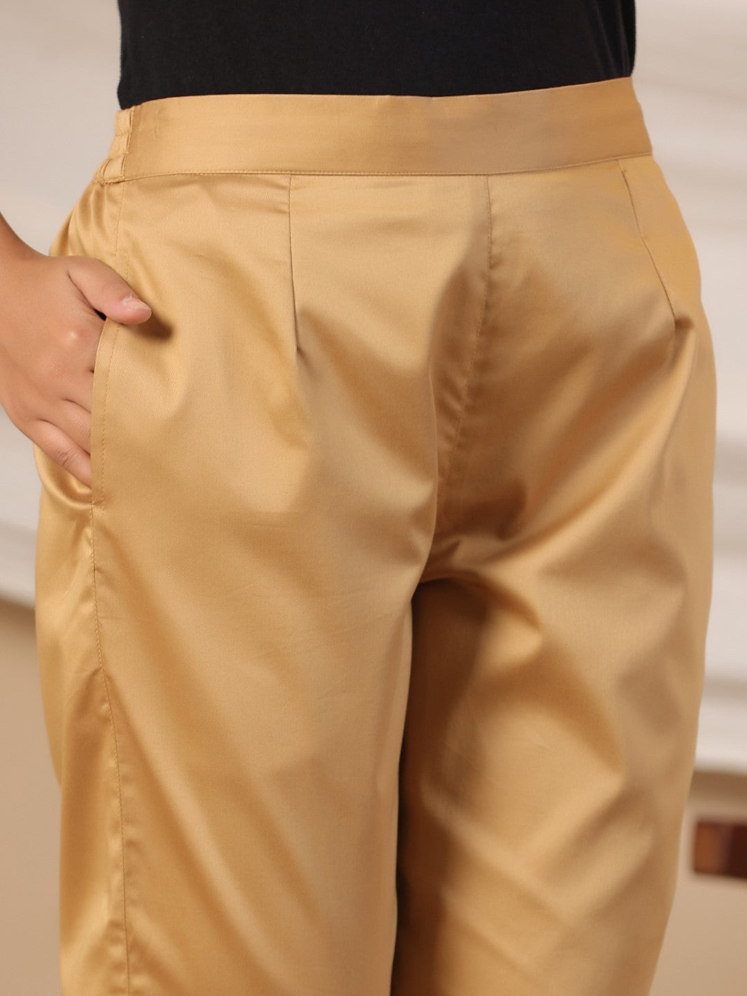 Juniper Gold Solid Lycra Women Drawstring Pants With Single Side Pocket - Distacart