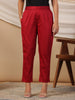 Juniper Maroon Solid Lycra Women Drawstring Pants With Single Side Pocket - Distacart