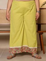 Thumbnail for Juniper Women's The Madhubala Lime Green Floral Printed Plus Size Kurta Set - Distacart