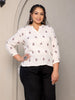Juniper Ivory Women Floral Embroidered High-Low Cotton Plus Size Tunic With Half Placket - Distacart
