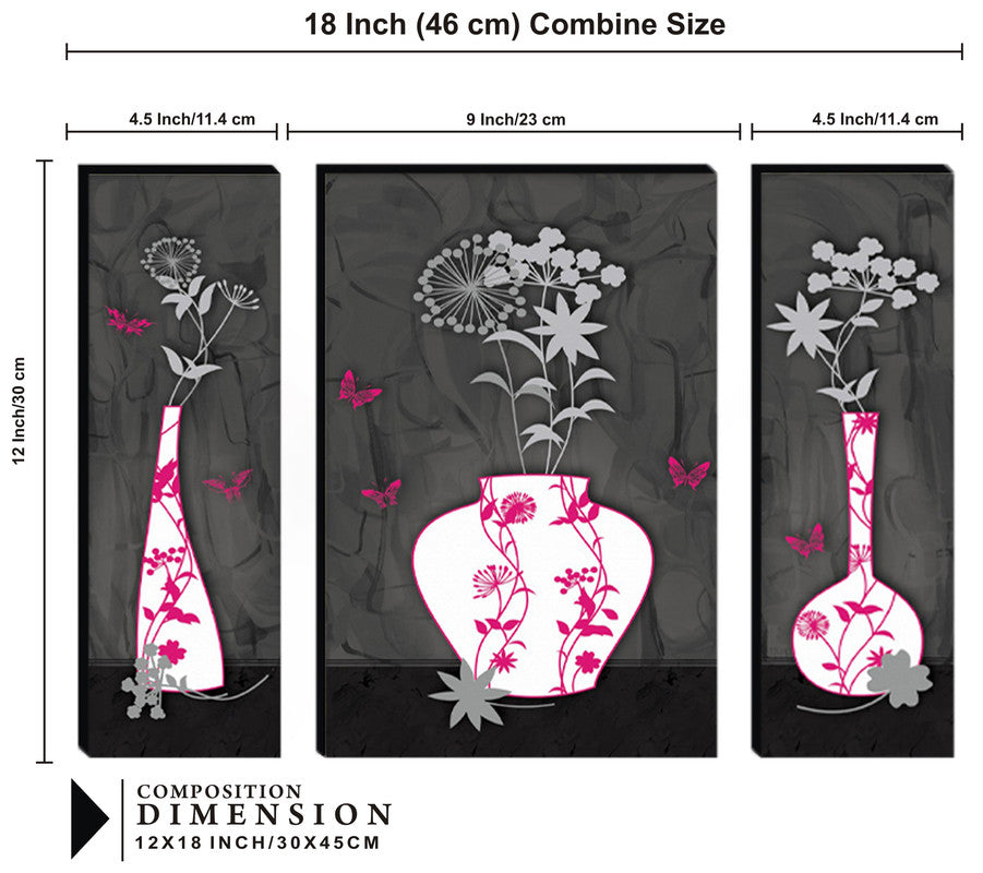 Tehzeeb Creations Set Of 3 Digital Wall Painting