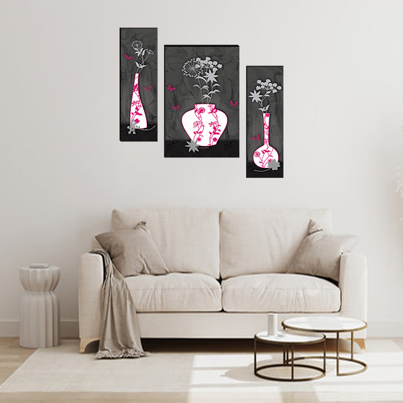 Tehzeeb Creations Set Of 3 Digital Wall Painting - Distacart
