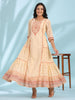 Juniper Women's Festive Ivory Ethnic Motif Printed Tiered Dress With Sequins & Beadwork - Distacart