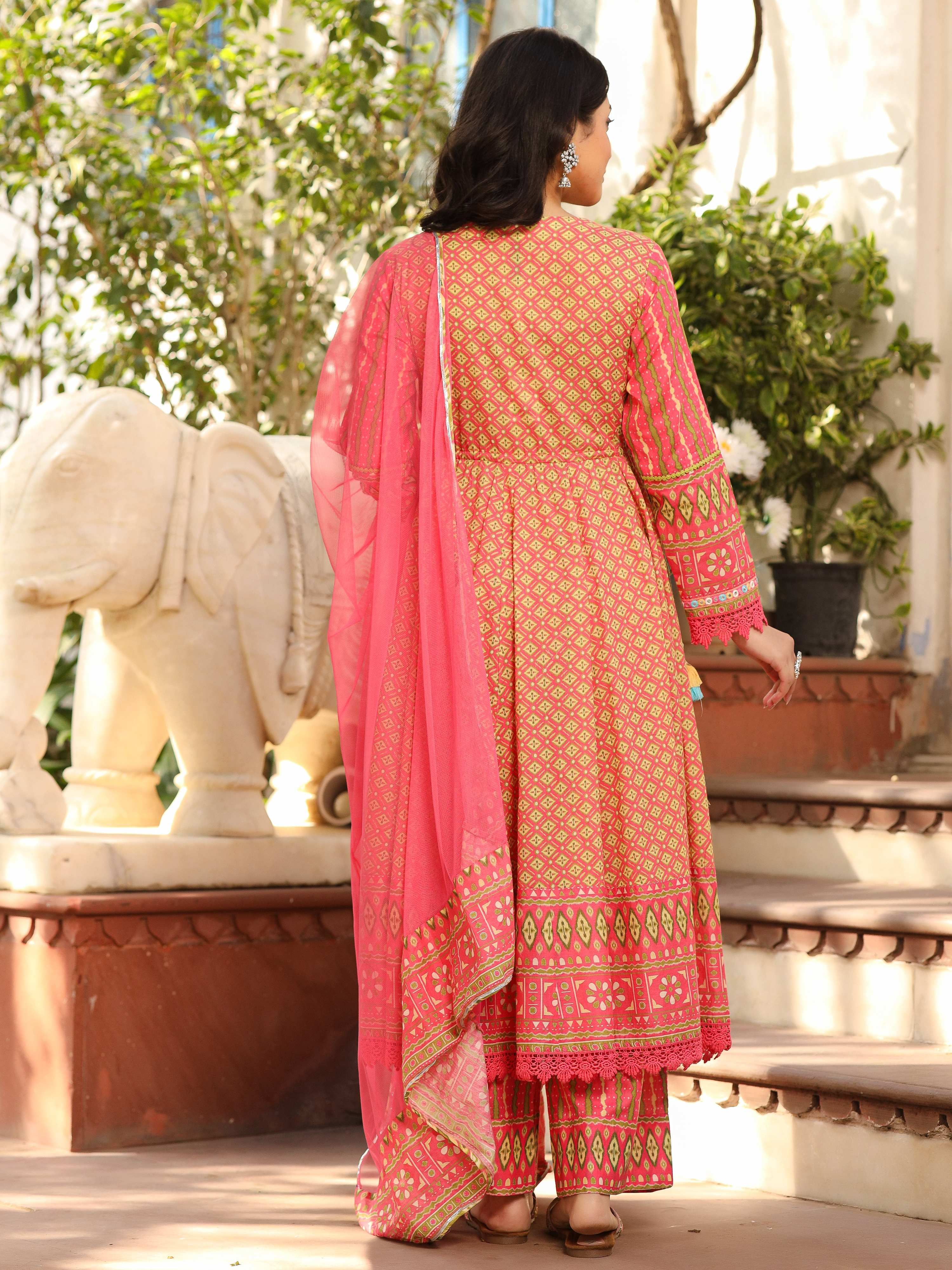 Juniper Women's Green Pure Cotton Printed Kurta Set - Distacart