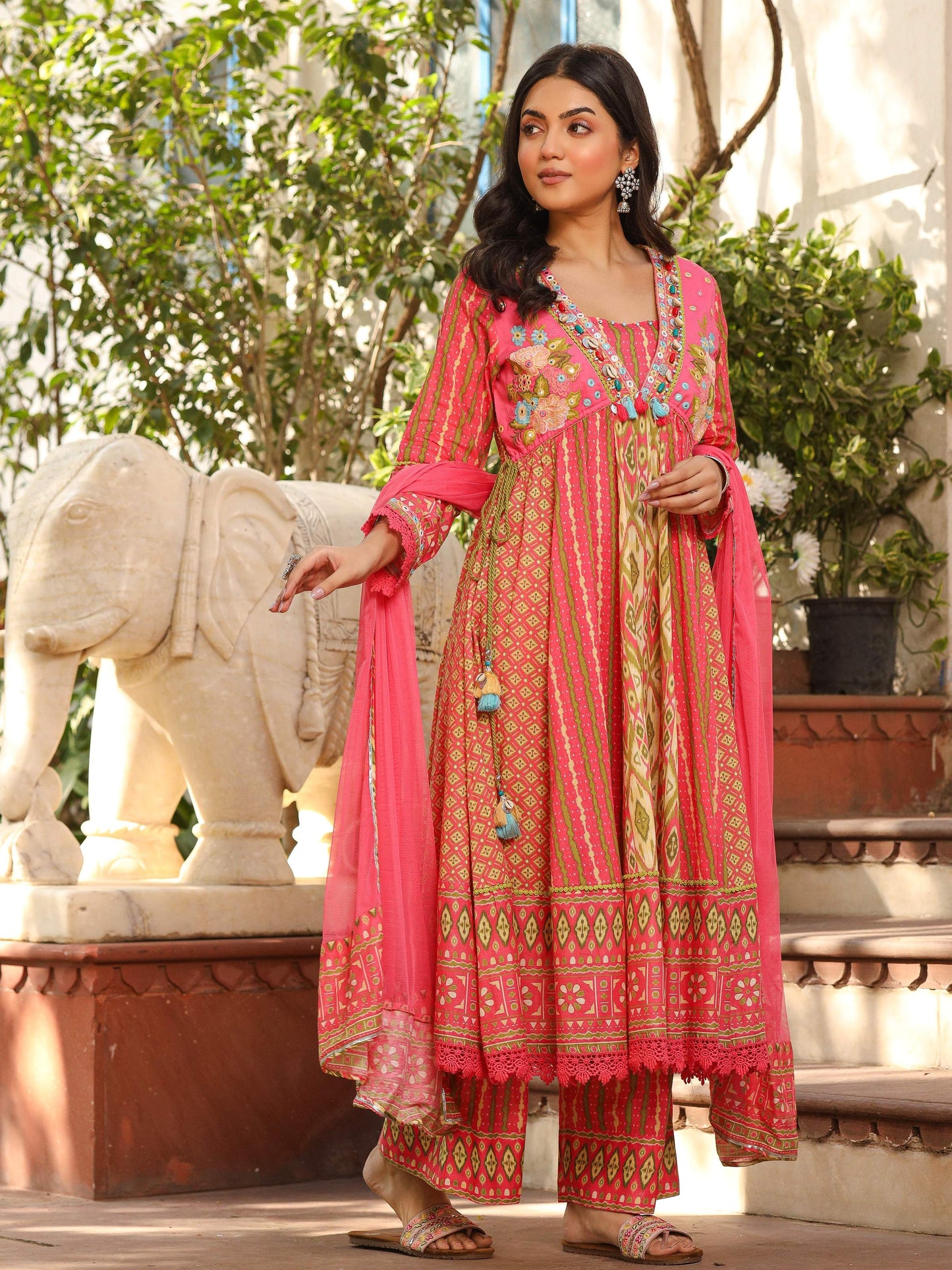 Juniper Women's Green Pure Cotton Printed Kurta Set - Distacart
