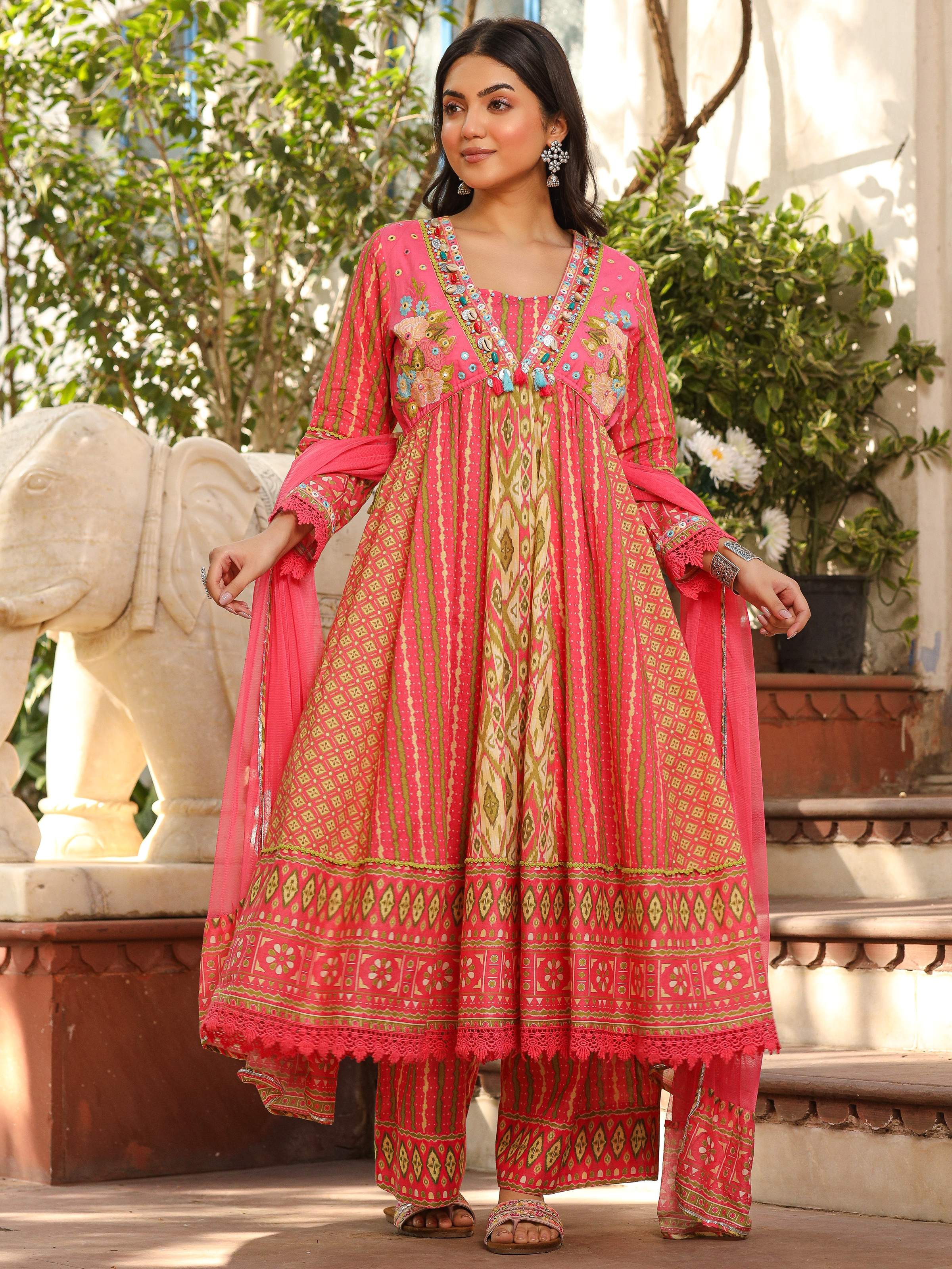 Juniper Women's Green Pure Cotton Printed Kurta Set - Distacart