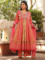 Thumbnail for Juniper Women's Green Pure Cotton Printed Kurta Set - Distacart