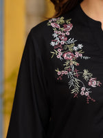 Thumbnail for Juniper Black Modal Rayon Embroidered Tunic - Distacart
