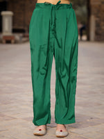 Thumbnail for Juniper Green Floral Printed Poly Chinnon Kurta Pants & Dupatta Set With Mirror Work Embroidery - Distacart