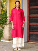 Juniper Pink Solid Modal Rayon Straight Kurta With Half Placket At Front - Distacart