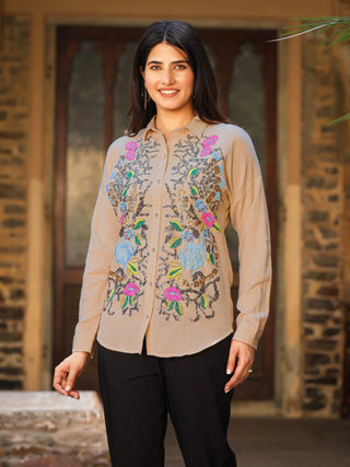 Juniper Women's Rayon Flex Embroidered Women's Shirt