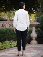 Thumbnail for Juniper Women's Rayon Flex Thread Embroidered Women's Shirt With Beads Work - Distacart