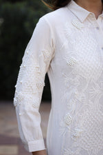 Thumbnail for Juniper Women's Rayon Flex Thread Embroidered Women's Shirt With Beads Work - Distacart