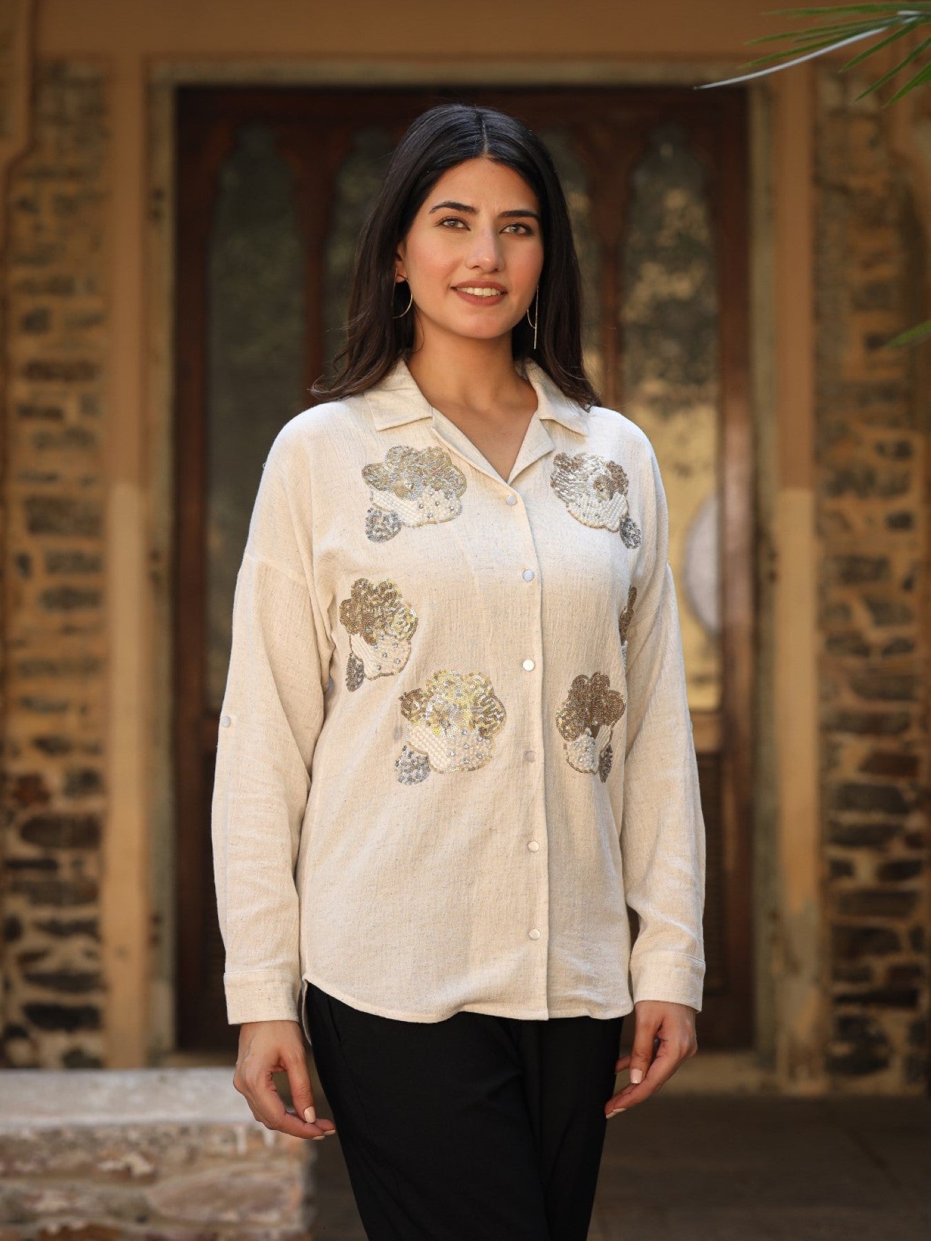 Juniper Women's Rayon Flex Embroidered Women's Shirt - Distacart