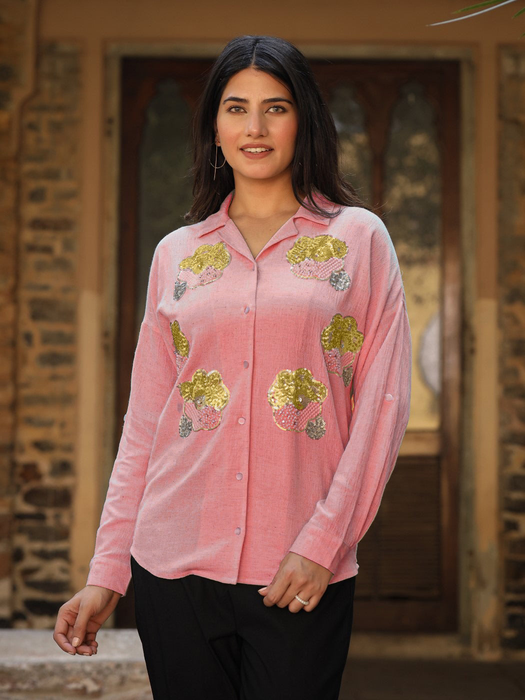 Juniper Women's Rayon Flex Embroidered Women's Shirt - Distacart