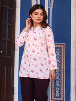 Thumbnail for Juniper Women's Pink Floral Printed Tunic in Rayon - Distacart