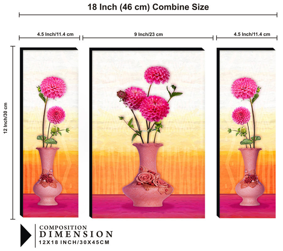 Tehzeeb Creations Set Of 3 Digital Wall Painting