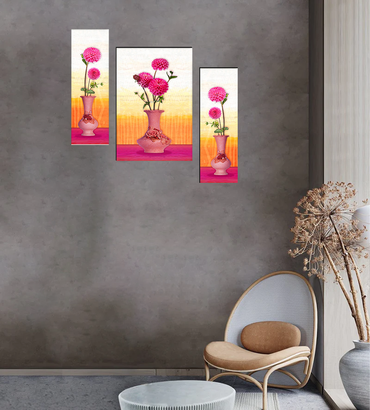Tehzeeb Creations Set Of 3 Digital Wall Painting - Distacart