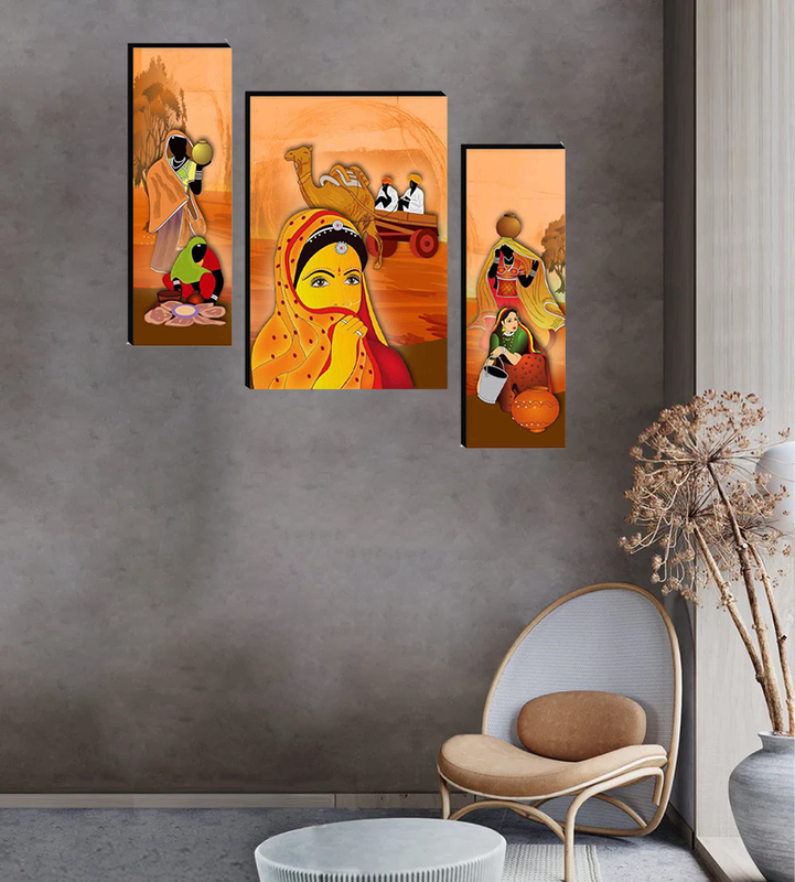 Tehzeeb Creations Set Of 3 Digital Wall Painting