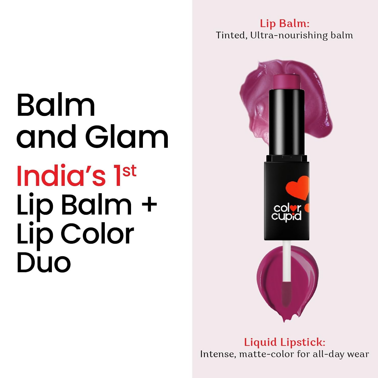 Color Cupid 2 in 1 Tinted Lip Balm + Liquid Lipstick - Wine & Dine - Distacart
